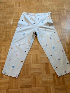 David Brooks Embroidered Casual Pants